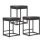 Sophia & William 24" Bar Stool Counter Height Bar Stools with Footrest, 3 Pack, Black