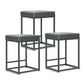 Sophia & William 24" Bar Stool Counter Height Bar Stools with Footrest, 3 Pack, Gray