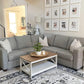PHI VILLA Farmhouse Coffee Table for Living Room, White Coffee Tables with Storage Rustic Style Modern