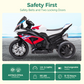 Alpha Joy Kids Ride On Motorcycle BMW Licensed 3-Wheel Electric Motorbike 12V Battery Powered Ride Bike w/Music Headlight, Red