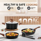 Sophia & William 12 Pieces Induction Nonstick Cookware Sets, Black