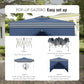 Alpha Joy 10'x 10' Instant Canopy Outdoor Ez Up Outdoor Canopy Shelter Tent with 4 Side Walls, Blue & White