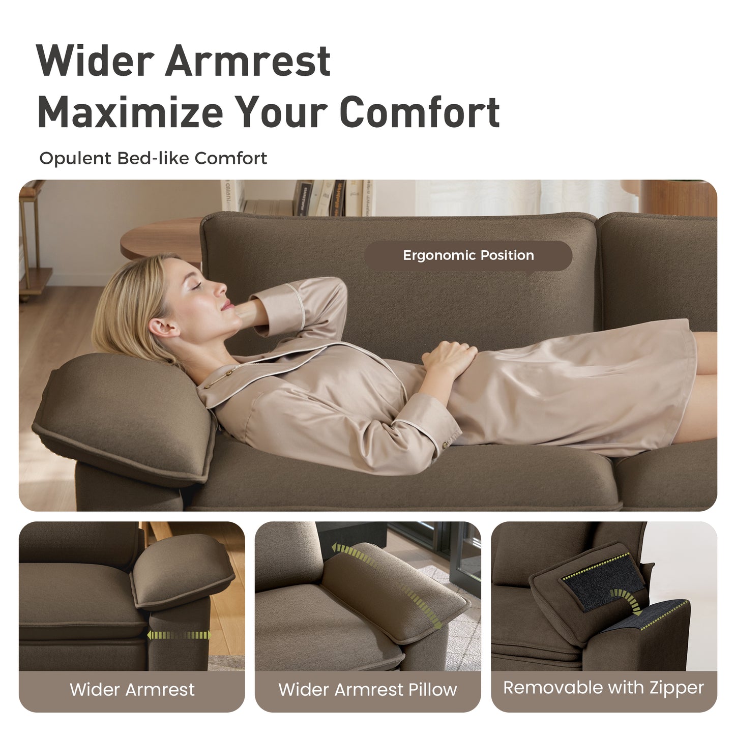 Sophia&William U-Shaped Modular Sectional Sofa Sets for Living Room, Modern 5-Seat Chenille Cloud Couch Oversized Sectional with 3 Throw Pillows & 2 Ottomans, Taupe