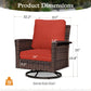 Sophia & William Outdoor Patio Wicker Swivel Chairs Set of 2 with 5.5" Thick Cushions, Red