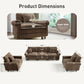 Sophia&William 5-Seat Modular Sectional Sofa Set, Mid-Century Chenille Cloud Couch Oversized Sofa with Nailhead Trim, 5 Pillows for Living Room, Taupe