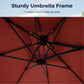 Alpha Joy 12x9ft Outdoor Patio Umbrella Large Rectangle Offset Cantilever Double Umbrella with 360° Rotation, Brick Red