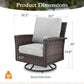 Sophia & William Outdoor Patio Wicker Swivel Chairs Set of 2 with 5.5" Thick Cushions, Light Grey