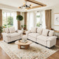 Sophia&William 3-Seat Modular Sectional Sofa Sets, Modern Chenille Cloud Couch Sofa Oversized Sectional with 3 Pillows for Living Room,Beige