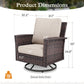 Sophia & William Outdoor Patio Wicker Swivel Chairs Set of 2 with 5.5" Thick Cushions, Beige