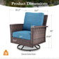 Sophia & William Outdoor Patio Wicker Swivel Chairs Set of 2 with 5.5" Thick Cushions, Pacific Blue