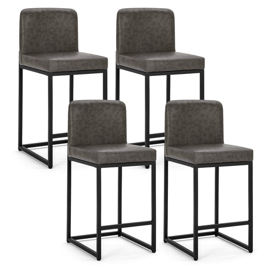 Sophia & William Counter Height Bar Stools with High Backrest Set of 4 Comfortable Modern Counter Stools for Kitchen & Home, Gray
