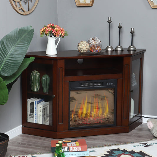 Sophia & William Fireplace TV Stand for TVs up to 55", Brown Red