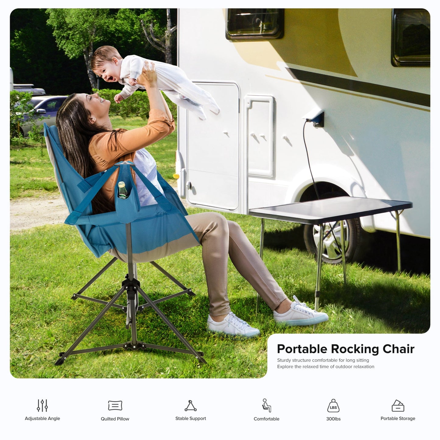 Alpha Joy Hammock Camping Chair Folding Rocking Chair