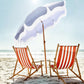 Alpha Joy 7FT Outdoor Parasol Beach Umbrella Fiberglass Ribs Umbrella with Tassel, Navy Blue Strips