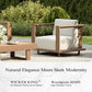 Sophia & William 5 Pieces HDPE Patio Furniture Set with Wide Wicker Iron Seat & Thick Cushions, Brown & Beige