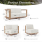 Alpha Joy 4 Pieces HDPE Patio Furniture Set with Wide Wicker Iron Seat & Thick Cushions, Brown & Beige