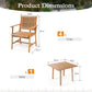 Sophia & William 5 Pieces Acacia Wood Outdoor Patio Dining Set Natural Wood Table and Rattan Chairs for Lawn, Garden, Backyard