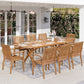 Sophia & William 9 Pieces Acacia Wood Outdoor Patio Dining Set Expandable Table and Patio Chairs Natural Wood for Lawn, Garden, Backyard