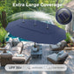 Alpha Joy 15ft Extra Large Outdoor Patio Umbrella Double-Sided Ventilation Umbrella with Led Lights & Umbrella Base, Navy Blue