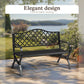 50" Black Outdoor Park Bench with Stylish Camelback Back Frame, Durable & Comfortable