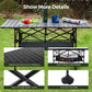 Sophia & William Camping Table Adjustable Height Aluminum Camping Table Outdoor Portable Table with Storage