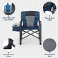 Alpha Joy Director Chair Supports 350Lbs Heavy Duty Folding Camping Chair Oversized Portable Tailgating Chair with Cup Holder & Cooler Bag