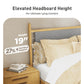 Sophia & William Queen Size Wood Bed Frame Upholstered Platform Bed Frame with Headboard & Footboard Mid-Century Bedroom Furniture,No Box Spring Needed,Gray