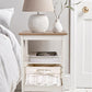 PHI VILLA End Table Living Room Set of 2, Farmhouse Bed Side Table Nightstands for Bedroom, Ivory White Small Side Table