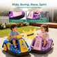 Alpha Joy Kids 12V Bumper Car with Steering Wheel & Remote Control, 3-Color LED Lights, 3 Speeds, Electric Ride-on Car for 3-6 Years, Pink