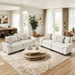 Sophia&William Modular Sectional Sofa Sets, Modern Chenille Cloud Couch Sofa Set 4-Seater Oversized Sectional Sofa with 4 Pillows for Living Room,White
