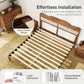 Sophia & William King Size Wood Platform Bed Frame with Wooven Rattan Adjustable Headboard & Wooden Slats,No Box Spring Needed