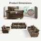 Sophia&William Modular Sectional Sofa Set, Mid-Century Chenille Cloud Couch 6-Seat Retro Nailhead Trim with 6 Throw Pillows for Living Room, Taupe