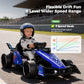 Alpha Joy Kids Drift Go-kart 12V 550W Power Ride on Crazy Cart w/Remote Control, LED Lights, Bluetooth Music, 3 Speeds, Electric Car for Kids Aged 3-8, Blue