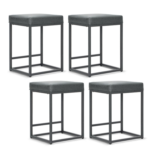 Sophia & William 24" Bar Stool Counter Height Bar Stools with Footrest, 4 Pack, Gray