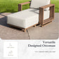 Sophia & William 6 Pieces Wicker Patio Furniture Set 6-Seat Outdoor Cushioned Conversation Set with 2 Sofa Chairs, Yellow-Brown & Beige
