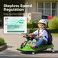 Alpha Joy Kids Crazy Drift Car 24V 182W Electric Drifting Go-Kart w/Rechargeable Battery, Colorful Light, Bluetooth Music & Safety Harness, Green