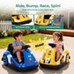 Alpha Joy Kids 12V Bumper Car with Steering Wheel & Remote Control, 3-Color LED Lights, 3 Speeds, Electric Ride-on Toys Car for 3-6 Years, Yellow