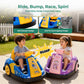 Alpha Joy Kids 12V Bumper Car with Steering Wheel & Remote Control, 3-Color LED Lights, 3 Speeds, Electric Ride-on Car for 3-6 Years, Blue