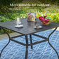 Sophia & William 5 Piece Metal Outdoor Patio Dining Set Outdoor Furniture Set with 1 Steel Square Table & 4 Textilene Swivel Chairs,Black