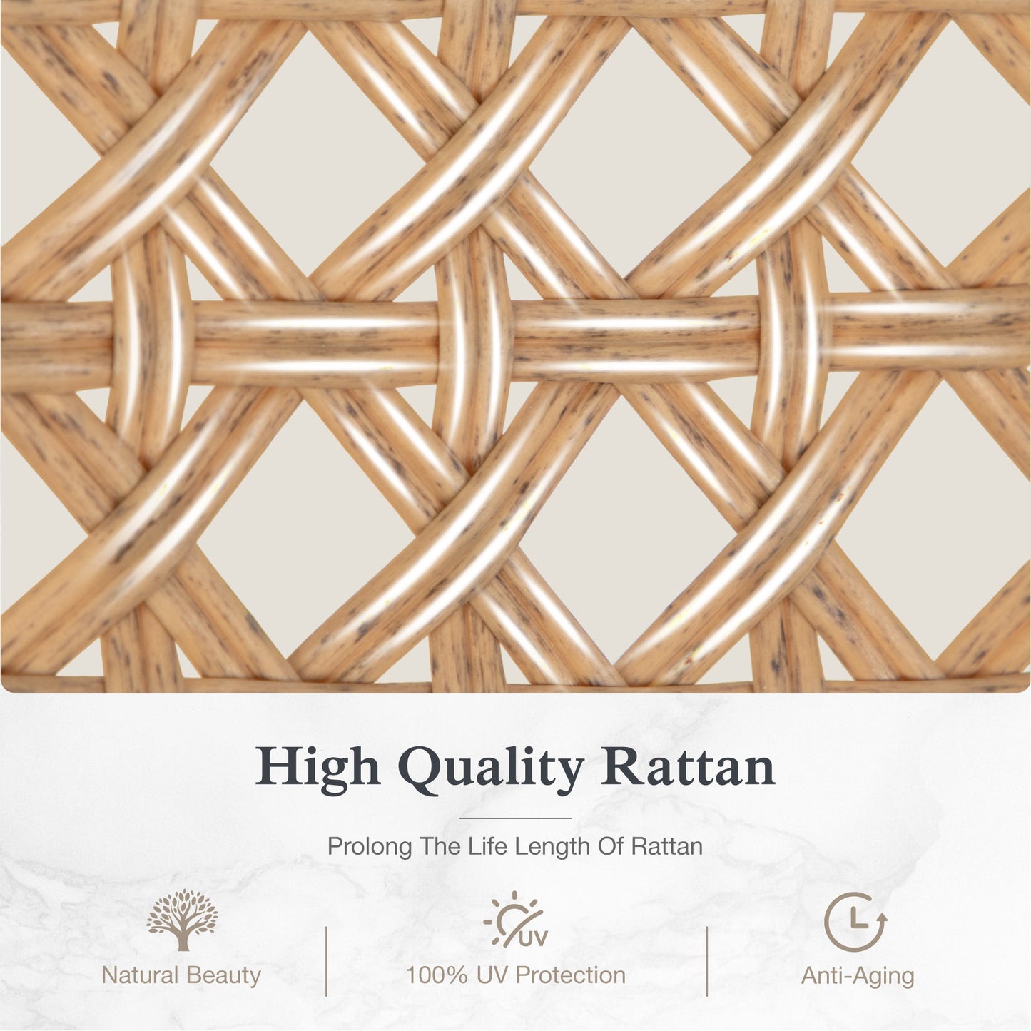 Alpha Joy 2 Pieces Rocking Papasan Egg Chair with Footstool, Grey