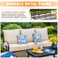 Sophia & William 6 Pieces Metal Patio Furniture Set Outdoor Sectional Conversation Set, Beige