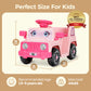 Alpha Joy Kids Remote Control Car Toys with LED Lights & Fish Sticker, Pink