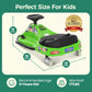 Alpha Joy Kids Crazy Drift Car 24V 182W Electric Drifting Go-Kart w/Rechargeable Battery, Colorful Light, Bluetooth Music & Safety Harness, Green