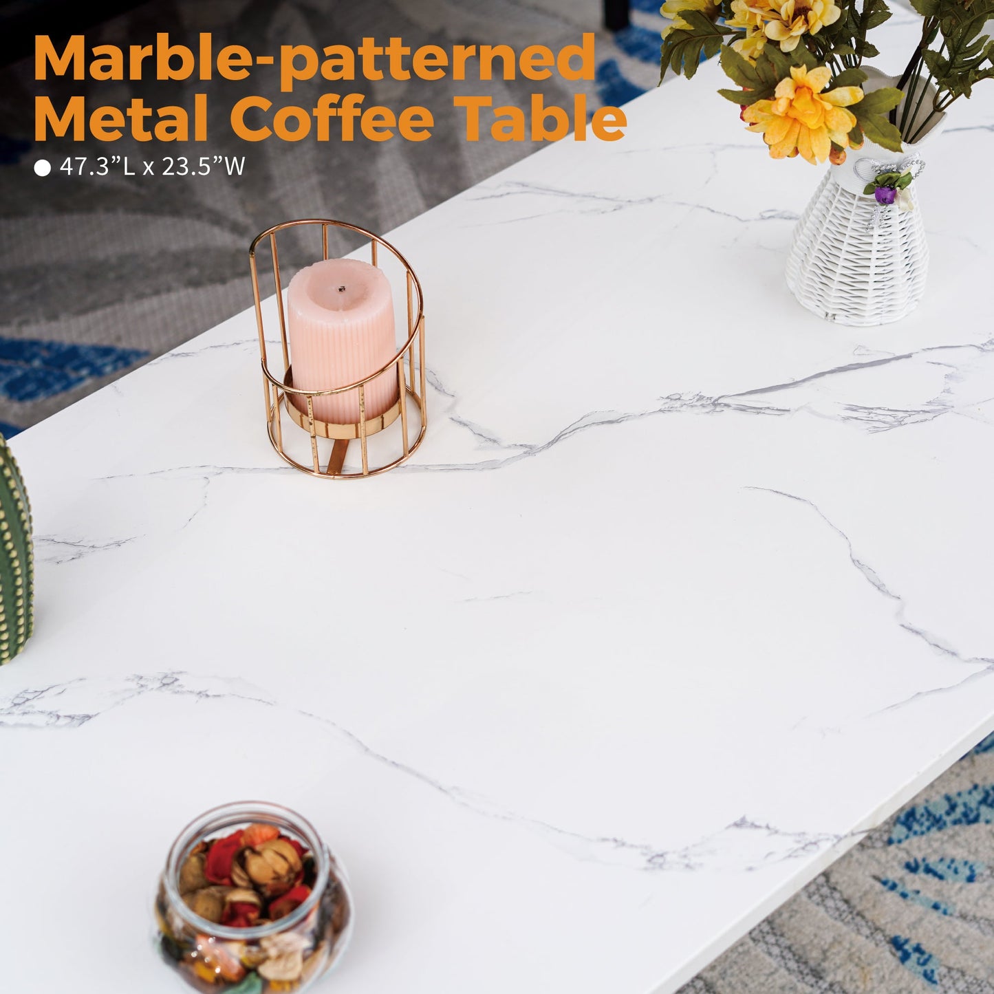 Sophia&William 7 Seat Patio Conversation Set Outdoor Sofa Furniture Set with Marble Table & Ottomans, Red