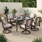 Sophia&William 7 Pieces Outdoor Patio Dining Set Swivel Chairs and Table Set for 6