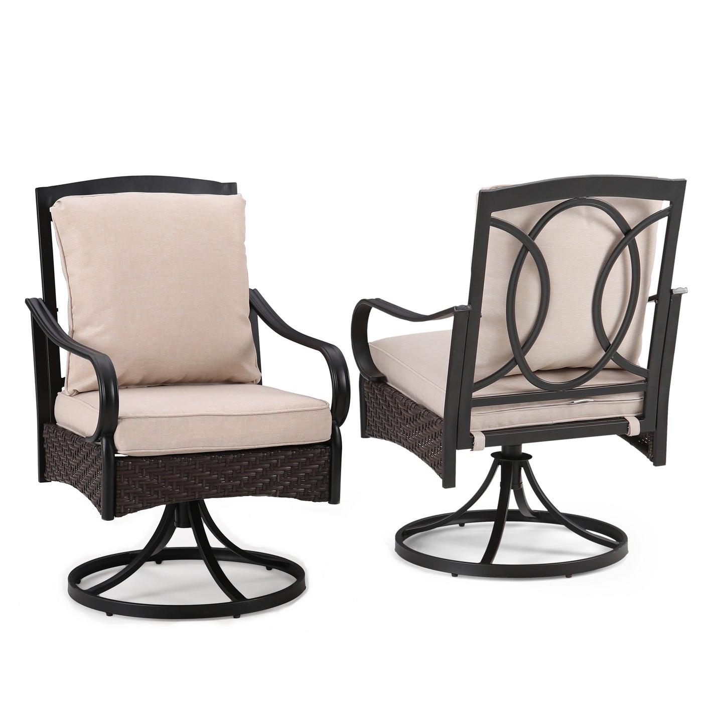 Sophia&William 7 Pieces Outdoor Patio Dining Set Swivel Chairs and Table Set for 6