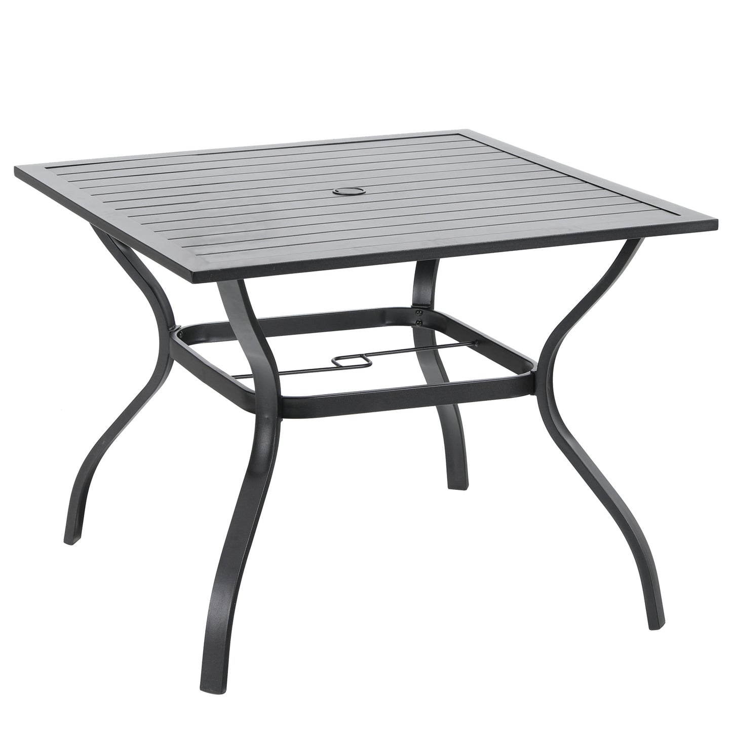 Sophia & William 5-Piece Outdoor Patio Dining Set Cushioned Swivel Chairs and Steel Square Table Set with Cushion, Beige