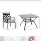 Sophia&William 5-Piece Outdoor Patio Dining Set Metal Cushioned Chairs and 37  Square Table Furnitre Set with 4  Cushion, Beige