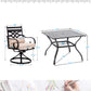 Sophia & William 5-Piece Outdoor Patio Dining Set Cushioned Swivel Chairs and Steel Square Table Set with Cushion, Beige