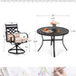 Sophia & William 5-Piece Outdoor Patio Dining Set Cushioned Swivel Chairs and Steel 42  Round Table with Cushion, Beige